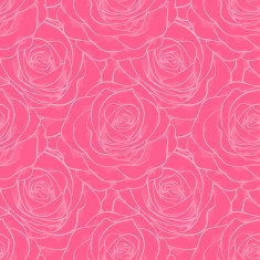 seamless pattern in roses with contours