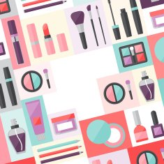Beauty background with icons cosmetics N4