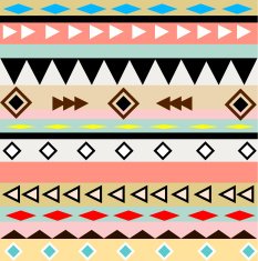 Colorful Aztec tribal pattern vector N8