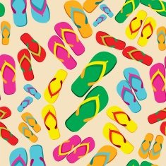 Multicolor flip flops seamless pattern
