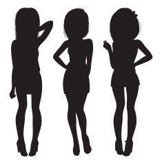 Three fashion silhouettes N3