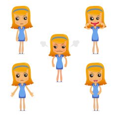 set of funny cartoon housewife N8