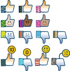 Social Media Like & Dislike with faces and rating