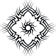 Tribal tattoo set Sun Frame