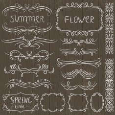 floral decorative borders ornamental rules dividers vector N14