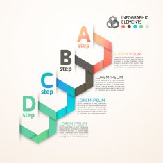 Modern business step origami style options banner N54