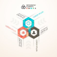 Modern business step origami style options banner N55