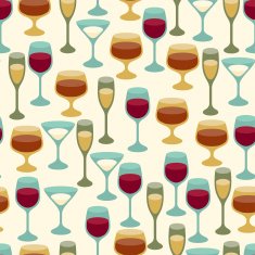 Seamless pattern with wine glasses