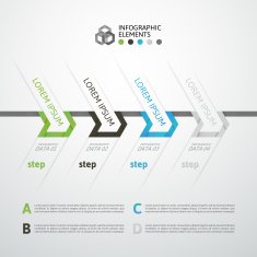 Modern business step origami style options banner N57