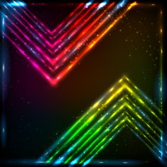 Shining neon arrows abstract vector background