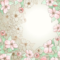Vector floral decorative background N31