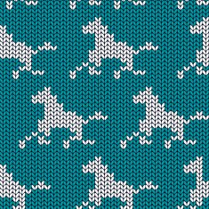 Seamless knitting pattern with horses N3