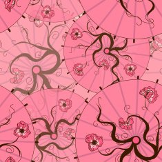 Seamless pattern of Japanese umbrellas
