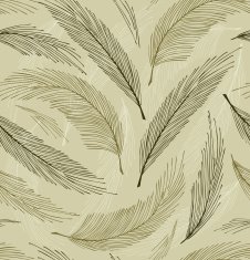 Grey seamless vintage background with plumes