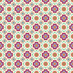 Geometric flower abstract colorful pattern on light background
