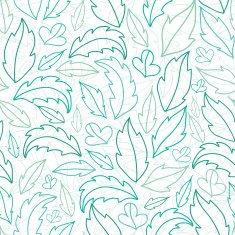 Leaves lineart seamless pattern background