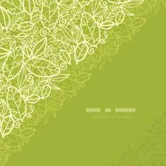 Green lace leaves corner seamless pattern background