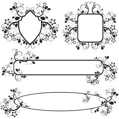 frames with floral pattern