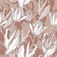 Vector seamless pattern with tulips N2