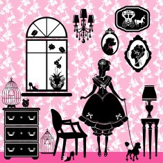 Princess Room with glamour accessories furniture cages pictures