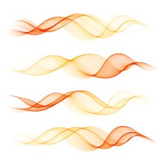 Set of vector color curve lines design element N17
