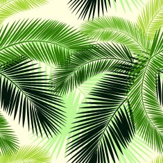 Seamless color palm leaves pattern N4