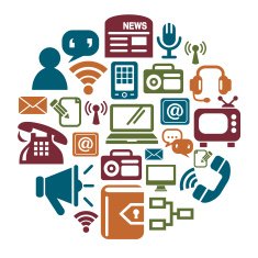 Communication Icons in Circle Shape N3