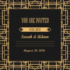 Art Deco vintage decorative frame Retro card design vector N2