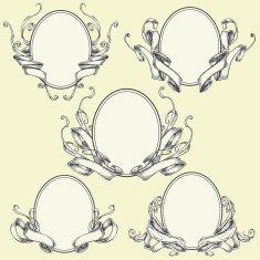 Ribbon frame and border ornaments N3