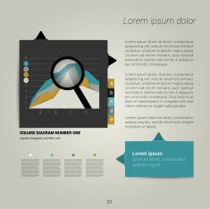 Modern flat page layout with text and graph N4