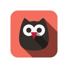 owl face flat icon design Animal icons series