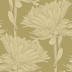 Beautiful monochrome seamless background with flowers aster