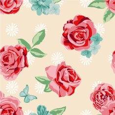 Retro Flower Pattern - Roses
