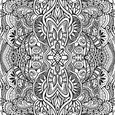 Abstract tribal ethnic background seamless pattern black and white