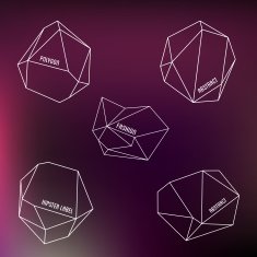 Abstract Polygon Labels for hipster style design