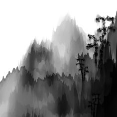 abstract black and white Chinese painting mountain material background