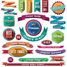 Set of retro vintage badges and labels N17