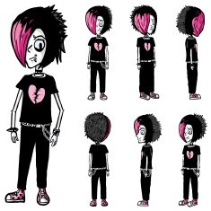 Emo character model sheet (views)