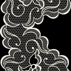Lace fabric seamless pattern with abstract flowers N5