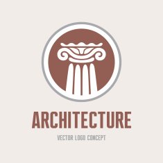 Architecture - logo concept Antique column abstract sign
