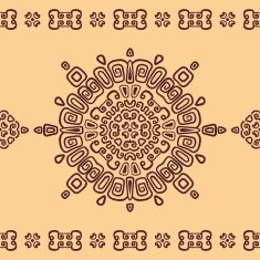 Seamless ethnic pattern of circular N2