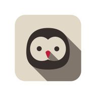 owl animal face flat icon series N3