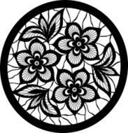 floral design element Flowers with imitation lace and embroidery