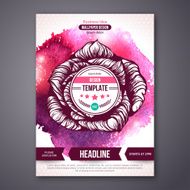 Business Poster or Flyer Template with watercolor paint background N4