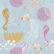 Underwater abstract background sea theme fashion seamless pattern