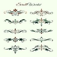Scroll works Design Ornamental decorative Elements N2
