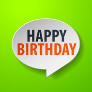happy birthday 3d Speech Bubble N2