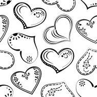 Seamless background outline hearts