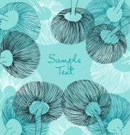Blue black and white vintage flower element