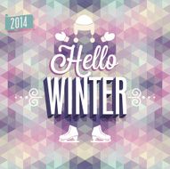 Vintage Hello Winter Poster